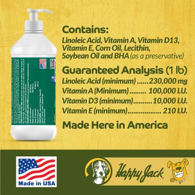 Show full view: Happy Jack Tonekote Itch Relief Skin & Coat Supplement Oil for Dogs, 16-fl oz bottle slide 7 of 10