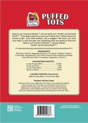 Show full view: Country Kitchen Puffed Tots Chicken Dog Chews, 7-oz bag slide 3 of 4