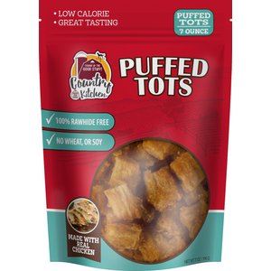 Country Kitchen Puffed Tots Chicken Dog Chews, 7-oz bag