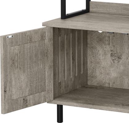 Show full view: Wooflex Hidden Charging & Feeding Station Cat Litter Box Furniture Cabinet with Shelves & Condo, Gray slide 9 of 10