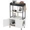 Show in main carousel: Wooflex Hidden Charging & Feeding Station Cat Litter Box Furniture Cabinet with Shelves & Condo, White slide 9 of 10