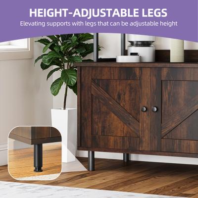 Show full view: Wooflex Hidden Charging & Feeding Station Cat Litter Box Furniture Cabinet with Shelves & Condo, Rustic Brown slide 4 of 10