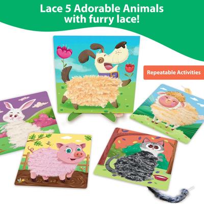 Show full view: Chalk & Chuckles Lace Art Furry Animals Craft Activity slide 3 of 4