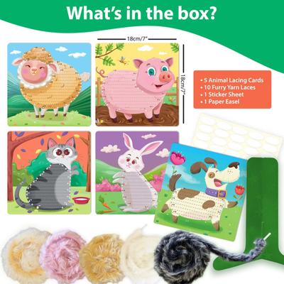 Show full view: Chalk & Chuckles Lace Art Furry Animals Craft Activity slide 2 of 4