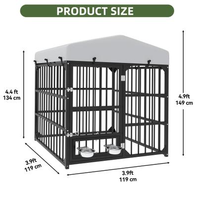 Show full view: Wooflex Outdoor Dog Kennel, Black, 4 x 4-ft slide 2 of 9