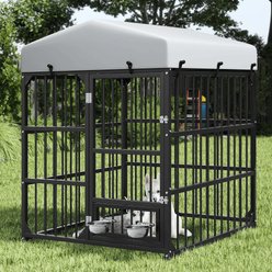 Wooflex Outdoor Dog Kennel, Black, 4 x 4-ft
