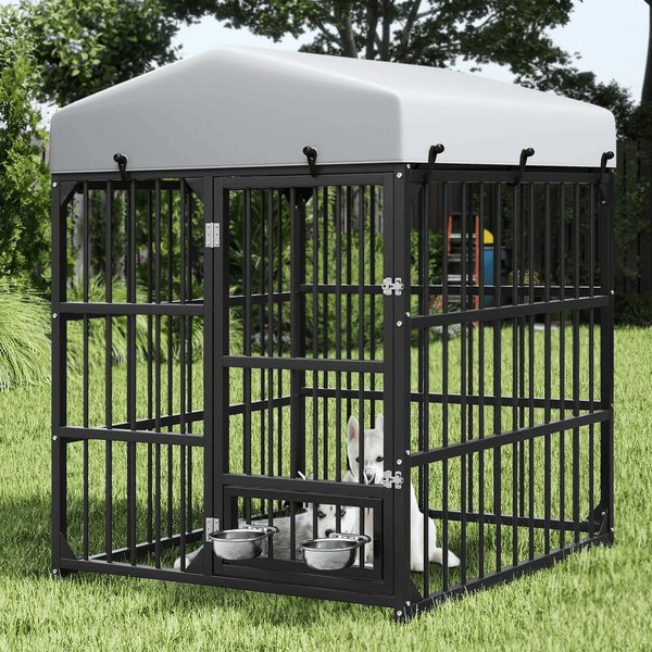 Show full view: Wooflex Outdoor Dog Kennel, Black, 4 x 4-ft slide 1 of 8