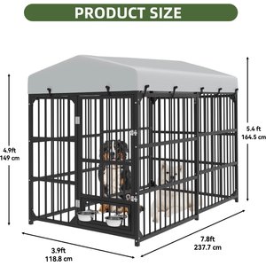 Wooflex Outdoor Dog Kennel, Black, 8 x 4-ft