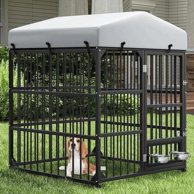 Show full view: Wooflex Outdoor Dog Kennel, Black, 4 x 4-ft slide 7 of 9