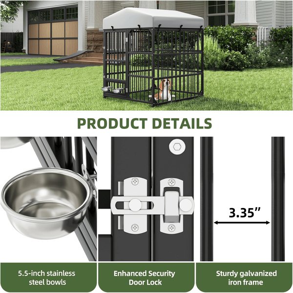 Show full view: Wooflex Outdoor Dog Kennel, Black, 4 x 4-ft slide 5 of 8