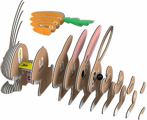 Show full view: Eugy Rabbit 3D Puzzle slide 3 of 4