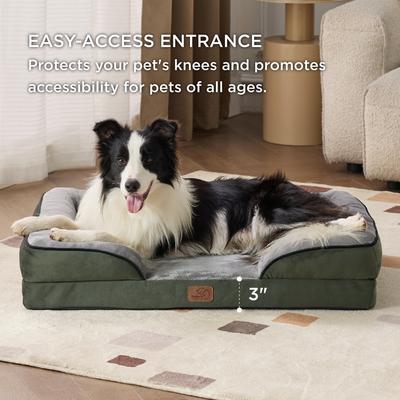 Bedsure Orthopedic Bolster Dog Sofa Bed with Removable Cover