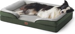 Bedsure Orthopedic Bolster Dog Sofa Bed with Removable Cover, Dark Green, Large slide 1 of 6