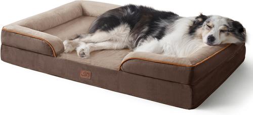 Bedsure Orthopedic Bolster Dog Sofa Bed with Removable Cover