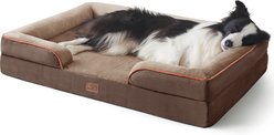 Bedsure Orthopedic Bolster Dog Sofa Bed with Removable Cover, Dark Brown, Large slide 1 of 8