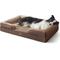 Show in main carousel: Bedsure Orthopedic Bolster Dog Sofa Bed with Removable Cover, Dark Brown, Large slide 1 of 12
