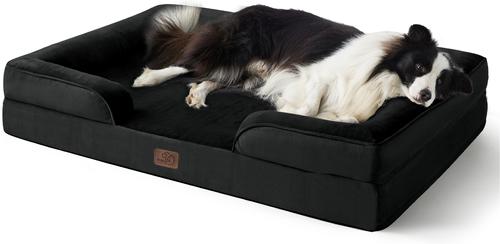 Bedsure Orthopedic Bolster Dog Sofa Bed with Removable Cover