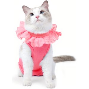 Happy & Polly Cat Recovery Suit, Pink, Small
