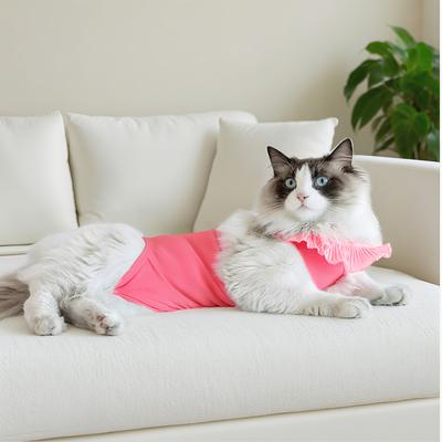 Show full view: Happy & Polly Cat Recovery Suit, Pink, Medium slide 3 of 10