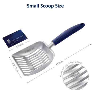 Show full view: WePet Flat Aluminum Alloy Cat Litter Scooper, Blue, Small slide 3 of 7