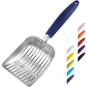 WePet Flat Aluminum Alloy Cat Litter Scooper, Blue, Small