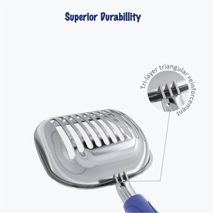 WePet Polished Aluminum Alloy Cat Litter Scooper, Blue, Large