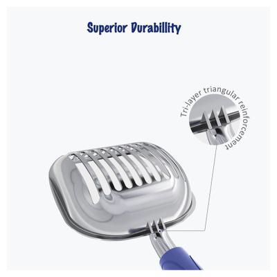 Show full view: WePet Polished Aluminum Alloy Cat Litter Scooper, Blue, Large slide 3 of 7