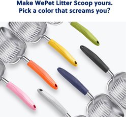 WePet Flat Aluminum Alloy Cat Litter Scooper, Blue, Large slide 2 of 7