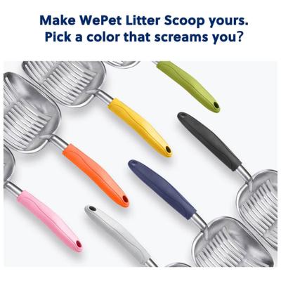 Show full view: WePet Flat Aluminum Alloy Cat Litter Scooper, Teal, Large slide 8 of 9