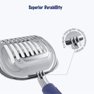 WePet Polished Aluminum Alloy Cat Litter Scooper, Blue, Small