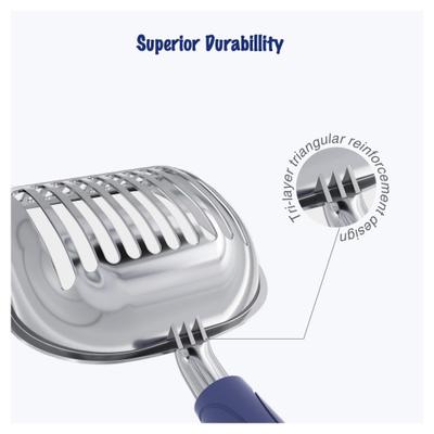 Show full view: WePet Polished Aluminum Alloy Cat Litter Scooper, Blue, Small slide 3 of 5