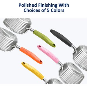 WePet Polished Aluminum Alloy Cat Litter Scooper, Blue, Large