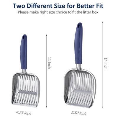 Show full view: WePet Polished Aluminum Alloy Cat Litter Scooper, Blue, Large slide 4 of 7