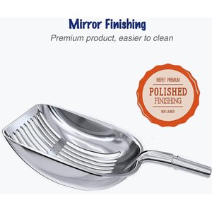 WePet Polished Aluminum Alloy Cat Litter Scooper, Blue, Large