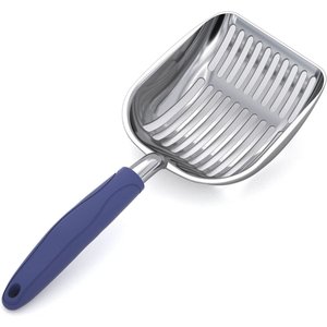 WePet Polished Aluminum Alloy Cat Litter Scooper, Blue, Large