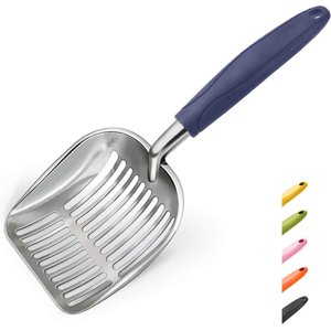 WePet Polished Aluminum Alloy Cat Litter Scooper, Blue, Large