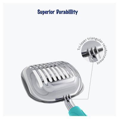 Show full view: WePet Polished Aluminum Alloy Cat Litter Scooper, Teal, Large slide 4 of 6