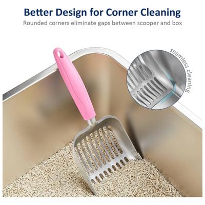 Show full view: WePet Flat Aluminum Alloy Cat Litter Scooper, Teal, Small slide 7 of 8