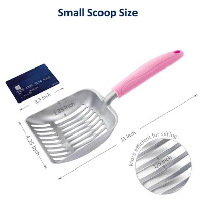 Show full view: WePet Flat Aluminum Alloy Cat Litter Scooper, Teal, Small slide 4 of 8