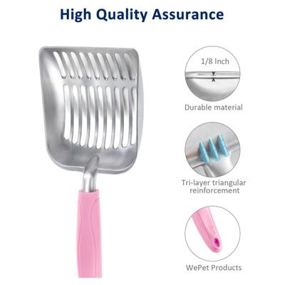 Show full view: WePet Flat Aluminum Alloy Cat Litter Scooper, Teal, Small slide 6 of 8