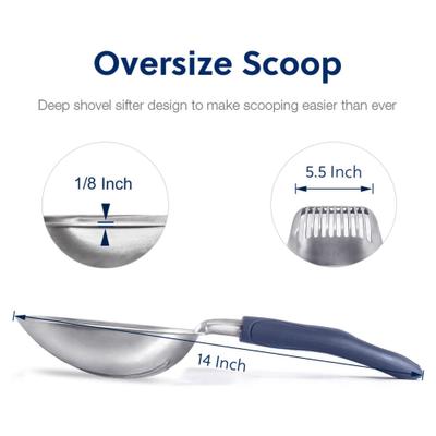 Show full view: WePet Flat Aluminum Alloy Cat Litter Scooper, Blue, Large slide 4 of 9