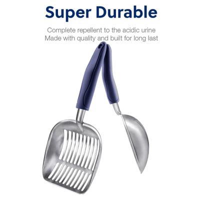 Show full view: WePet Flat Aluminum Alloy Cat Litter Scooper, Blue, Large slide 7 of 9