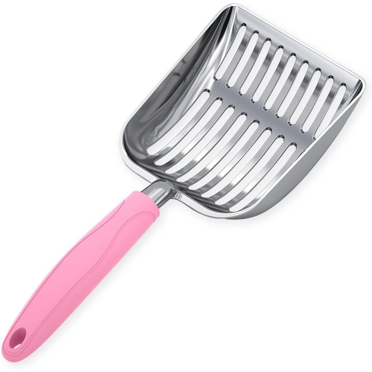 WePet Polished Aluminum Alloy Cat Litter Scooper, Pink, Small