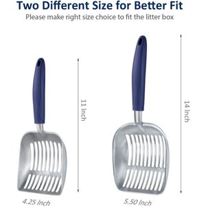 WePet Flat Aluminum Alloy Cat Litter Scooper, Blue, Small