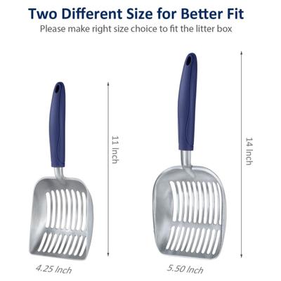 Show full view: WePet Flat Aluminum Alloy Cat Litter Scooper, Blue, Small slide 4 of 7