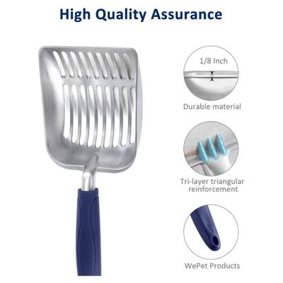 Show full view: WePet Flat Aluminum Alloy Cat Litter Scooper, Blue, Small slide 5 of 7