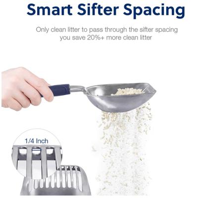 Show full view: WePet Flat Aluminum Alloy Cat Litter Scooper, Blue, Large slide 6 of 9