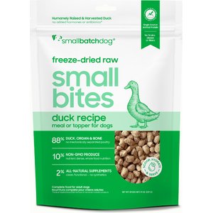 Smallbatch Pets Freeze-Dried Duck Small Bites Dog Food, 19-oz bag