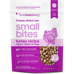 Smallbatch Pets Freeze-Dried Turkey Small Bites Dog Food, 7-oz bag