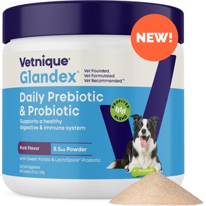 Vetnique Labs Glandex Daily Prebiotic & Probiotic Digestive Aid Powder Supplement for Dogs, 8.5-oz jar